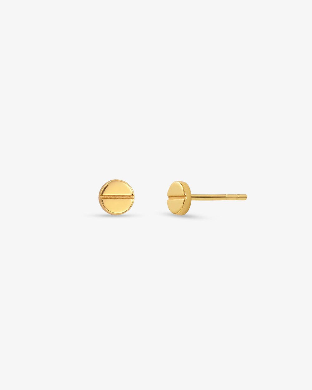 Round Tablet Pill Stud Earrings